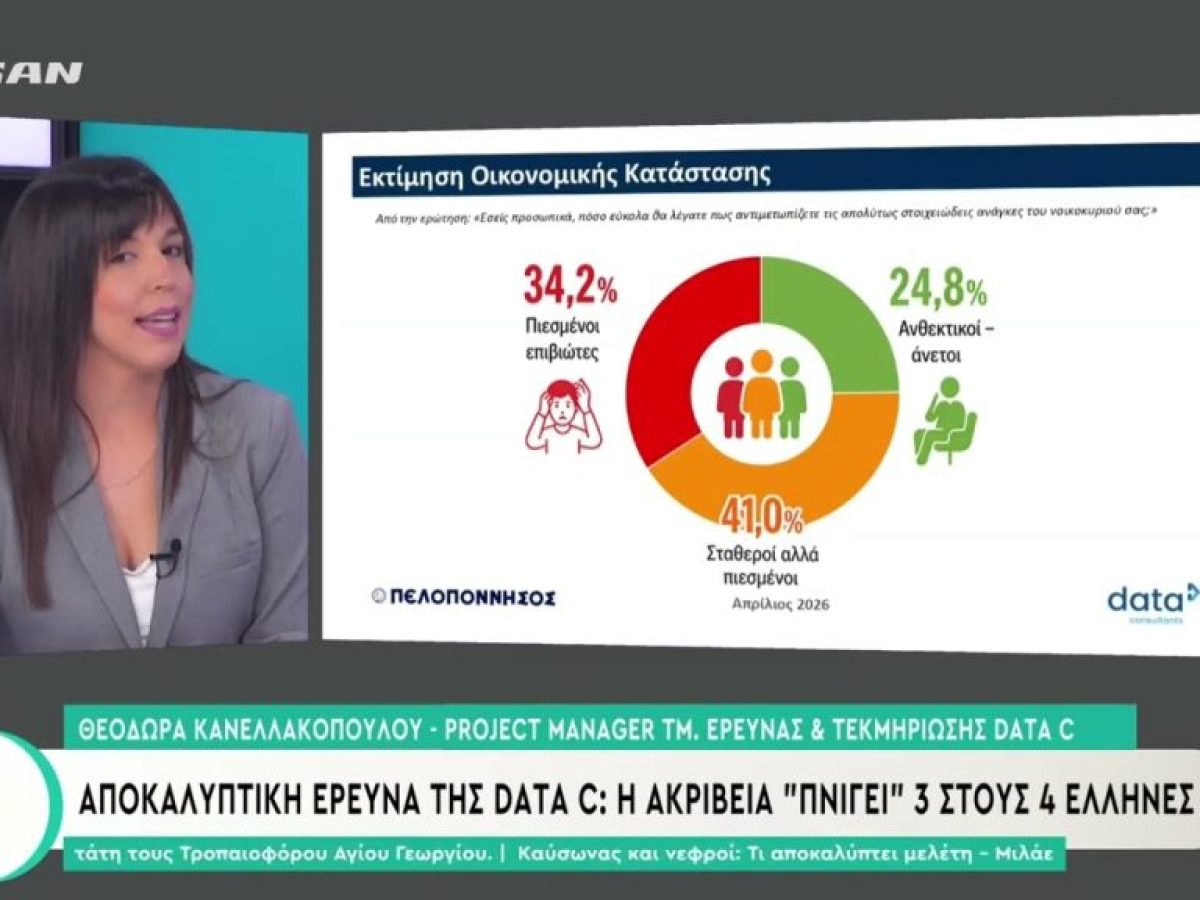 Αποκαλυπτική έρευνα της Data C: Η ακρίβεια «πνίγει» 3 στους 4 Έλληνες