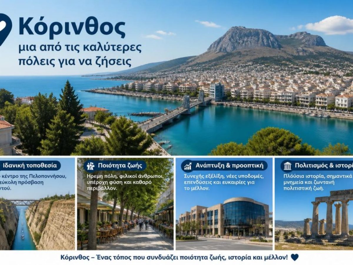 Τα 5 λόγοι που κάνουν την Κόρινθο μια από τις καλύτερες πόλεις για να ζήσεις